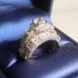 Princess Vintage Diamond Engagement Ring Wedding set Antique 14k White Gold