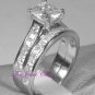 D VVS1 Princess 2.50 Ct Diamond Engagement Ring Wedding Band Set 14k White Gold