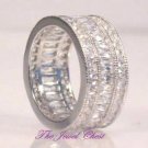 3 Ct Emerald Princess cut Diamond Wedding Eternity Band Ring White Gold