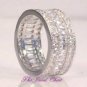 3 Ct Emerald Princess cut Diamond Wedding Eternity Band Ring White Gold