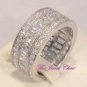 3 Ct Emerald Princess cut Diamond Wedding Eternity Band Ring White Gold
