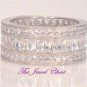 3 Ct Emerald Princess cut Diamond Wedding Eternity Band Ring White Gold