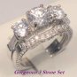 2.50 Ct Round Diamond cut Engagement Wedding Ring set Antique 14k White Gold
