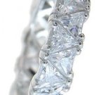 2.95 Ct Trillion cut VVS1 Diamond Eternity Band Wedding Ring White Gold