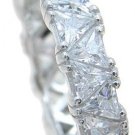 2.80 Carat Trillion cut D/VVS1 Diamond Band Eternity Wedding Ring White Gold