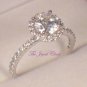 1.50 Ct Round Brilliant Halo Style Diamond Engagement Ring Solid 14kt White Gold