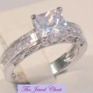 2 Ct Princess Diamond Solitaire Engagement Ring Antique White Gold Channel set
