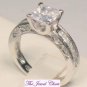 2 Ct Princess Diamond Solitaire Engagement Ring Antique White Gold Channel set