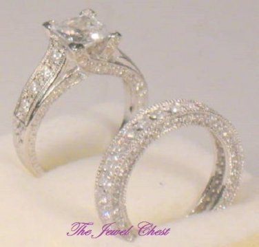 3 Ct Princess cut D VVS1 Solitaire Diamond Engagement Eternity Ring White Gold