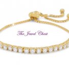 4.50 Ct Round cut Diamond Tennis Bracelet Yellow Gold Bolo Style Adjustable