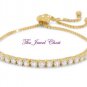 4.50 Ct Round cut Diamond Tennis Bracelet Yellow Gold Bolo Style Adjustable