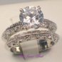 3 Ct Round Diamond Antique Solitaire Engagement Ring Bridal Set White Gold
