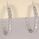 2.50 Ct Round cut Diamond Channel Hoop Earrings White Gold Inside Out Design