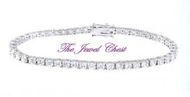 7 Ct Round cut Diamond Gemstone Estate Eternity Tennis Bracelet White gold
