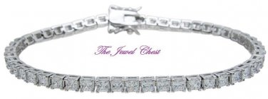 8 Ct Princess cut Diamond Estate Eternity Style Tennis Bracelet White gold $500