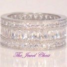 3.00 Ct Emerald Princess cut Diamond Eternity Band Wedding Ring White Gold