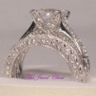 3 Ct Princess Solitaire Diamond Eternity Band Engagement Ring set White Gold