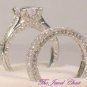 3 Ct Princess Solitaire Diamond Eternity Band Engagement Ring set White Gold