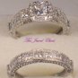 2.50 Ct Princess cut Diamond Engagement Ring Antique Wedding set 14k White gold