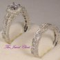 2.50 Ct Princess cut Diamond Engagement Ring Antique Wedding set 14k White gold