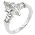 Marquise cut Diamond Engagement Ring 2.80 Ct 14k White Gold Bridal Jewelry