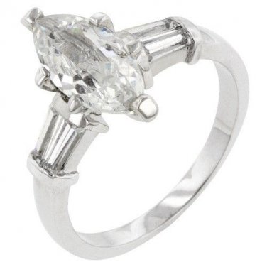Marquise cut Diamond Engagement Ring 2.80 Ct 14k White Gold Bridal Jewelry