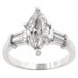 Marquise cut Diamond Engagement Ring 2.80 Ct 14k White Gold Bridal Jewelry