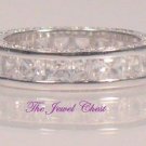 2.50 Ct Princess Diamond Eternity Band Wedding Ring White Gold Channel Pave set