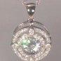 1.75 Ct Round Brilliant cut Halo Style Diamond Pendant Necklace with Chain