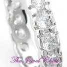 2 Ct Round Channel set Diamond Wedding band Eternity ring White Gold Sterling