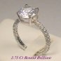3.25 Ct Round Brilliant cut Solitaire Eternity Engagement Ring 14k White Gold