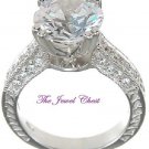3.50 Ct Round Cut D VVS1 Diamond Engagement Ring Antique White Gold Solitaire
