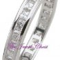 1.00 Ct Princess cut D/VVS1 Diamond Eternity Wedding Band White Gold Sterling