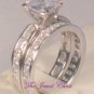 Princess D/VVS1 Diamond Engagement Ring Wedding set White Gold Eternity Style