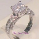 Princess Cut D/VVS1 Diamond Engagement Ring Vintage Estate White Gold Solitaire