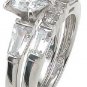 Round Solitaire Engagement Ring Wedding set AAA Quality Stones, 925, White Gold