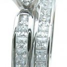 2.75 Ct Princess cut 2 Piece Engagement Ring Eternity Wedding set White Gold
