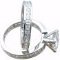 2.75 Ct Princess cut 2 Piece Engagement Ring Eternity Wedding set White Gold