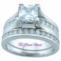 2.45 Ct Princess cut 2 Piece Engagement Ring Wedding Band set White Gold
