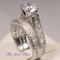 3.20 Ct Round Solitaire Engagement Ring Wedding set Antique Style 14k White Gold