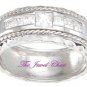 His & Hers Princess cut Engagement Ring Wedding band 14k White Gold Sterling