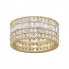 2.50 Ct Princess & Round Diamond Wedding Eternity Band Ring 14kt Yellow Gold