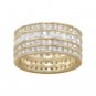 2.50 Ct Princess & Round Diamond Wedding Eternity Band Ring 14kt Yellow Gold