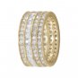 2.50 Ct Princess & Round Diamond Wedding Eternity Band Ring 14kt Yellow Gold