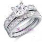 3.72 Ct Princess cut Engagement Ring with Matching Wedding Band White Gold