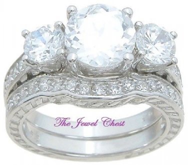 3.50 Ct Round D VVS1 Diamond Engagement Ring Antique White Gold Bridal Jewelry