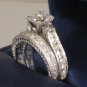 3 Ct Princess Antique Solitaire Diamond Engagement Ring Wedding Set White Gold