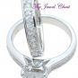 His & Hers Princess Diamond Engagement Ring Wedding band set White Gold Titanium