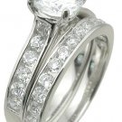 2.00 Ct Round cut Diamond Solitaire Engagement Wedding 2 Ring set White Gold
