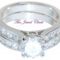 2.00 Ct Round cut Diamond Solitaire Engagement Wedding 2 Ring set White Gold